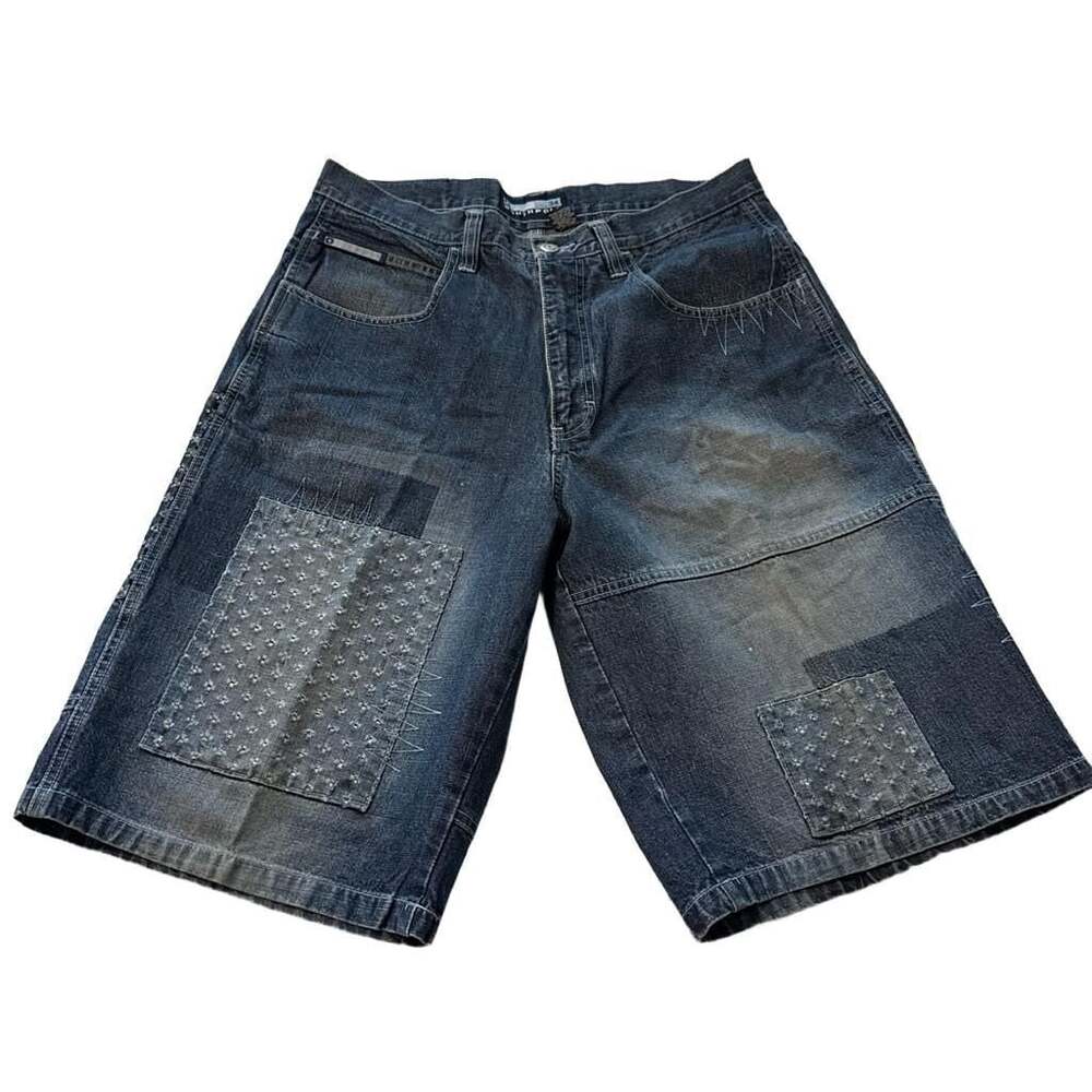 Southpole Vintage Y2K Patched Denim Jorts Size 34